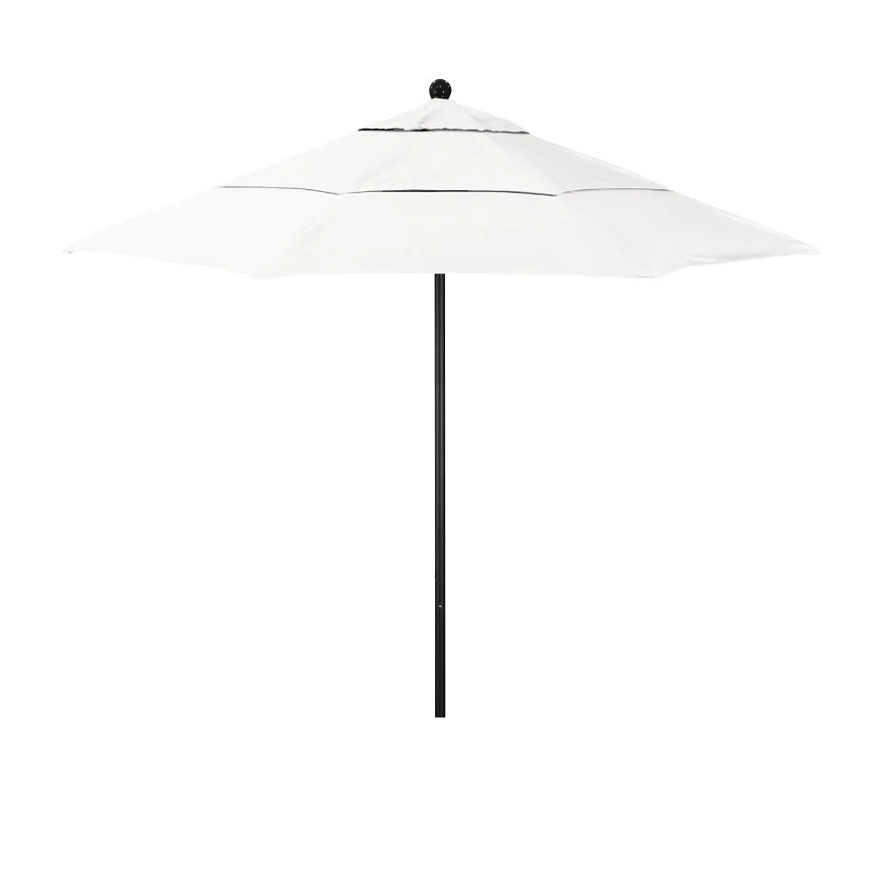California Umbrella 11' Venture Series Patio Umbrella with Black Aluminum Pole Fiberglass Ribs Pulley Lift With Sunbrella Fabric