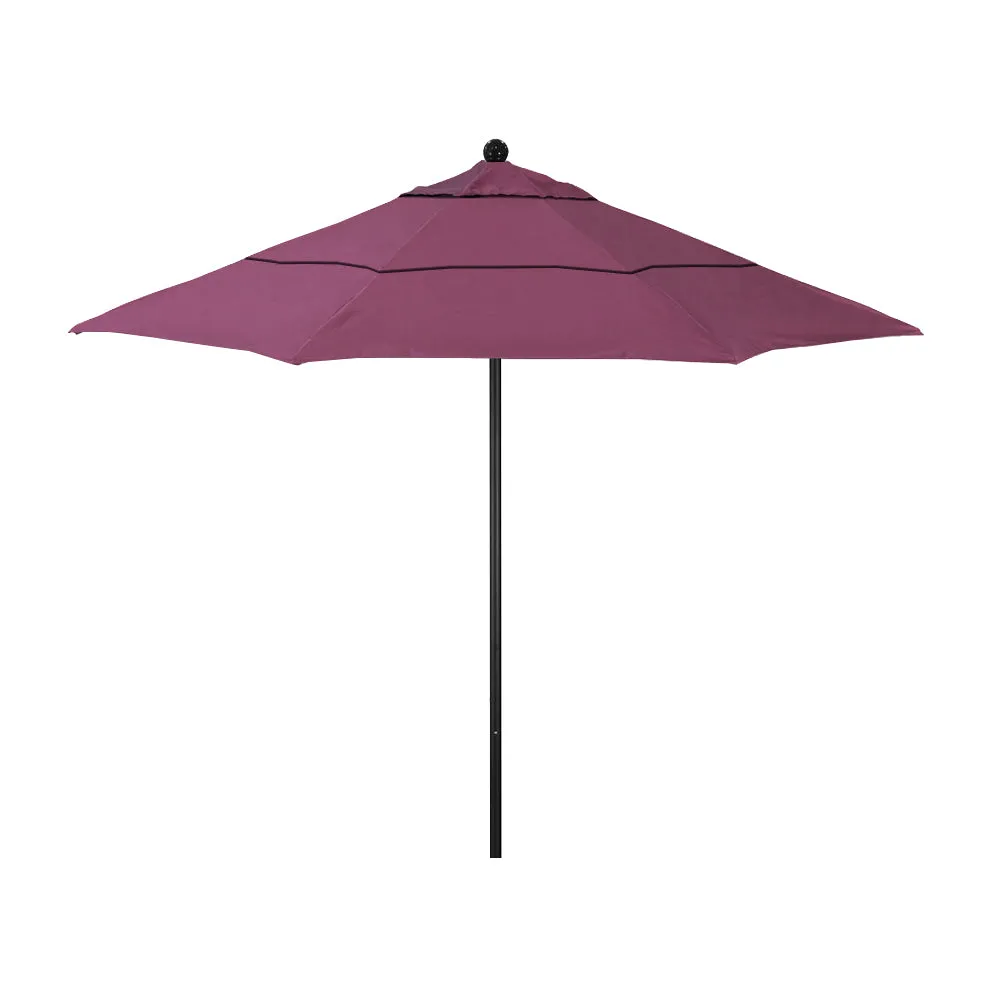 California Umbrella 11' Venture Series Patio Umbrella with Black Aluminum Pole Fiberglass Ribs Pulley Lift With Sunbrella Fabric