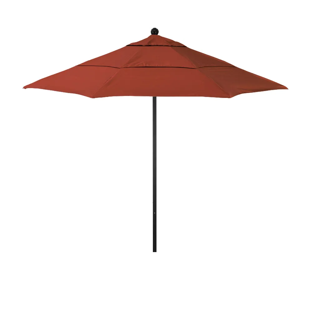 California Umbrella 11' Venture Series Patio Umbrella with Black Aluminum Pole Fiberglass Ribs Pulley Lift With Sunbrella Fabric