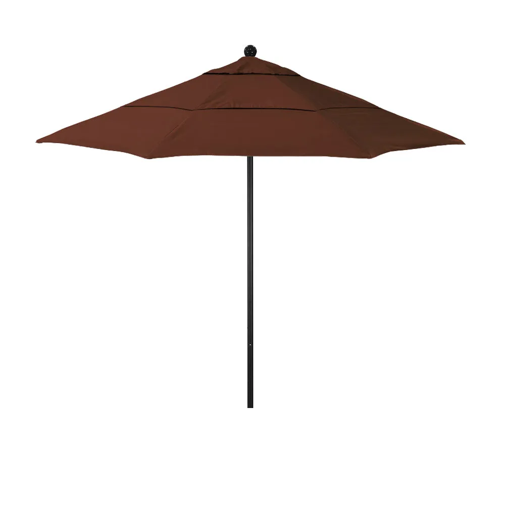California Umbrella 11' Venture Series Patio Umbrella with Black Aluminum Pole Fiberglass Ribs Pulley Lift With Sunbrella Fabric