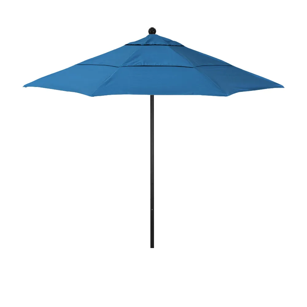 California Umbrella 11' Venture Series Patio Umbrella with Black Aluminum Pole Fiberglass Ribs Pulley Lift With Sunbrella Fabric