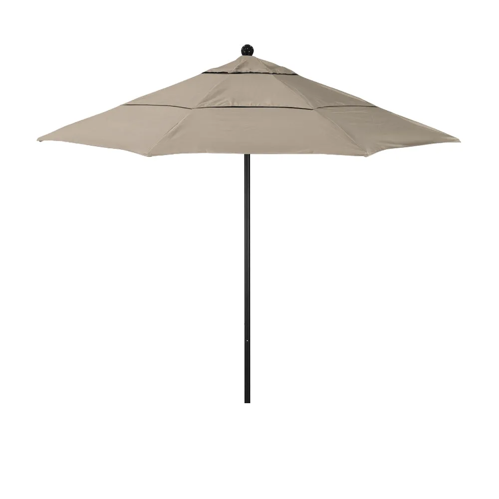 California Umbrella 11' Venture Series Patio Umbrella with Black Aluminum Pole Fiberglass Ribs Pulley Lift With Sunbrella Fabric