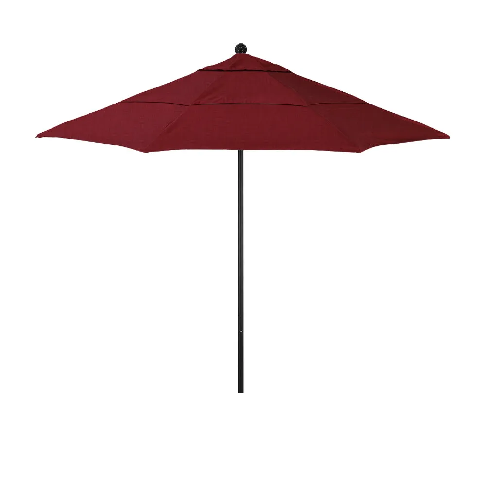 California Umbrella 11' Venture Series Patio Umbrella with Black Aluminum Pole Fiberglass Ribs Pulley Lift With Sunbrella Fabric