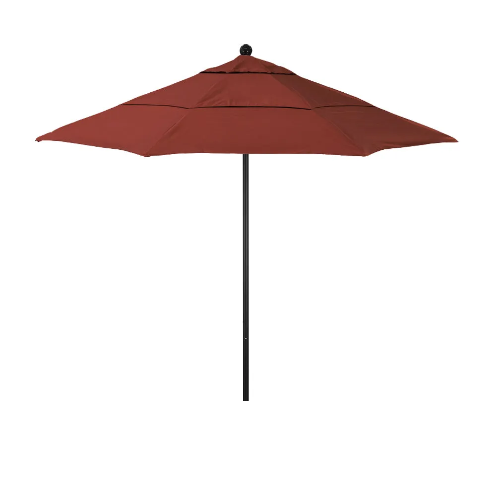California Umbrella 11' Venture Series Patio Umbrella with Black Aluminum Pole Fiberglass Ribs Pulley Lift With Sunbrella Fabric