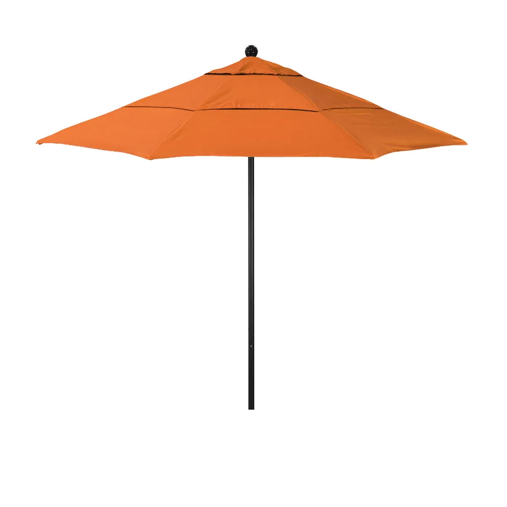 California Umbrella 11' Venture Series Patio Umbrella with Black Aluminum Pole Fiberglass Ribs Pulley Lift With Sunbrella Fabric