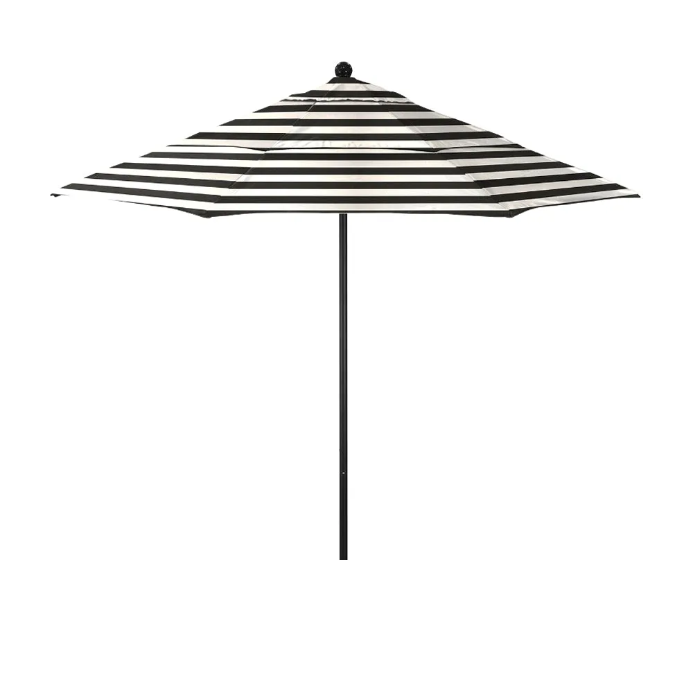 California Umbrella 11' Venture Series Patio Umbrella with Black Aluminum Pole Fiberglass Ribs Pulley Lift With Sunbrella Fabric