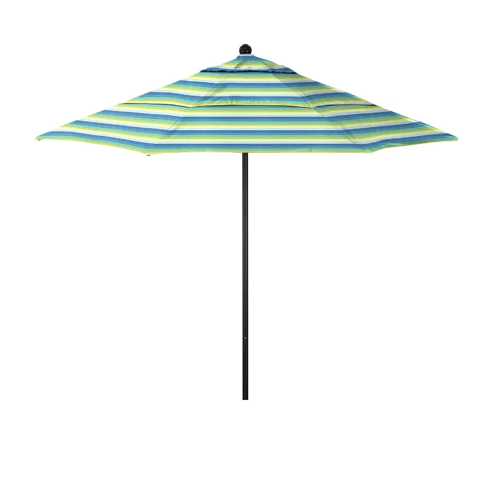California Umbrella 11' Venture Series Patio Umbrella with Black Aluminum Pole Fiberglass Ribs Pulley Lift With Sunbrella Fabric