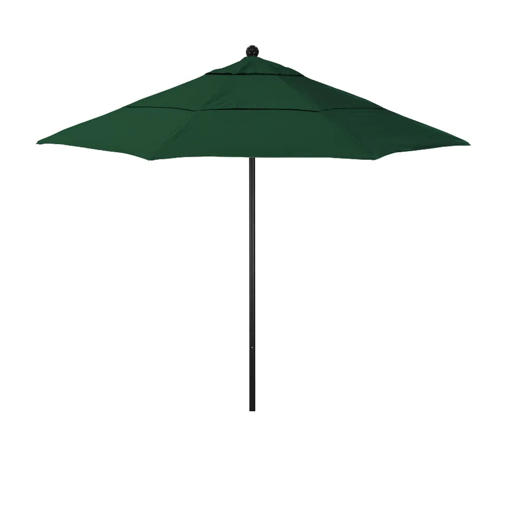 California Umbrella 11' Venture Series Patio Umbrella with Black Aluminum Pole Fiberglass Ribs Pulley Lift With Sunbrella Fabric