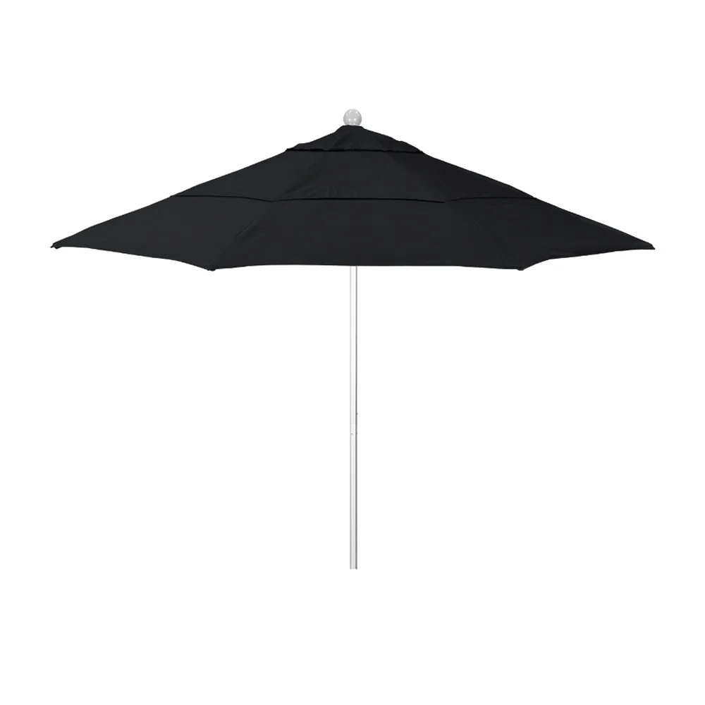 California Umbrella 11' Venture Series Patio Umbrella With Silver Anodized Aluminum Pole Fiberglass Ribs Pulley Lift With Sunbrella Fabric