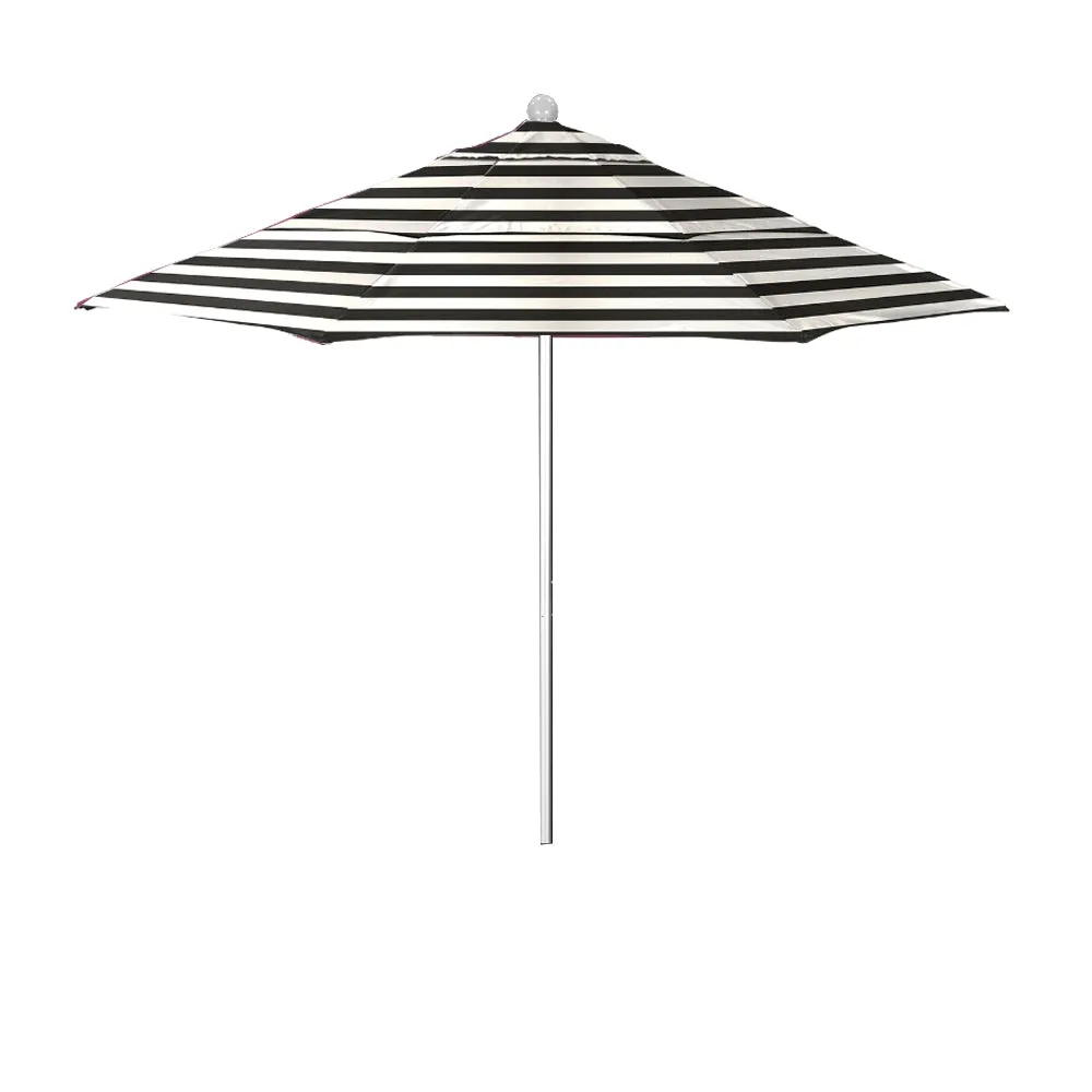 California Umbrella 11' Venture Series Patio Umbrella With Silver Anodized Aluminum Pole Fiberglass Ribs Pulley Lift With Sunbrella Fabric