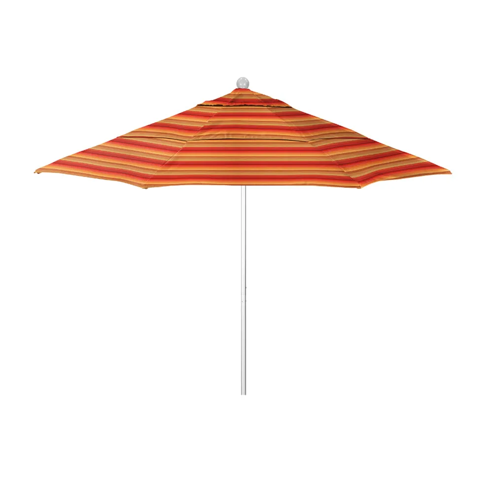 California Umbrella 11' Venture Series Patio Umbrella With Silver Anodized Aluminum Pole Fiberglass Ribs Pulley Lift With Sunbrella Fabric