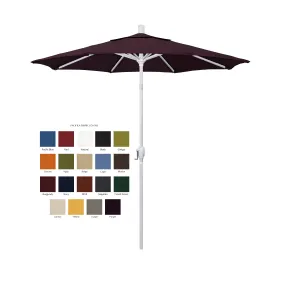 California Umbrella 7.5' Pacific Trail Series Patio Umbrella With Matted White Aluminum Pole Aluminum Ribs Push Button Tilt Crank Lift With Pacifica Fabric