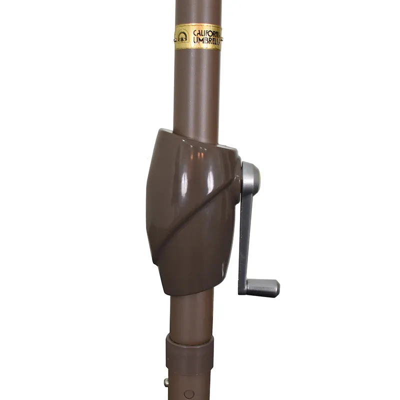 California Umbrella 7.5' Pacific Trail Series Patio Umbrella With Matted White Aluminum Pole Aluminum Ribs Push Button Tilt Crank Lift With Pacifica Fabric