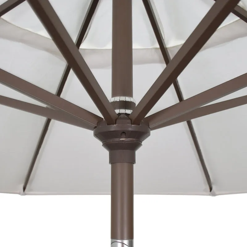 California Umbrella 7.5' Pacific Trail Series Patio Umbrella With Matted White Aluminum Pole Aluminum Ribs Push Button Tilt Crank Lift With Pacifica Fabric