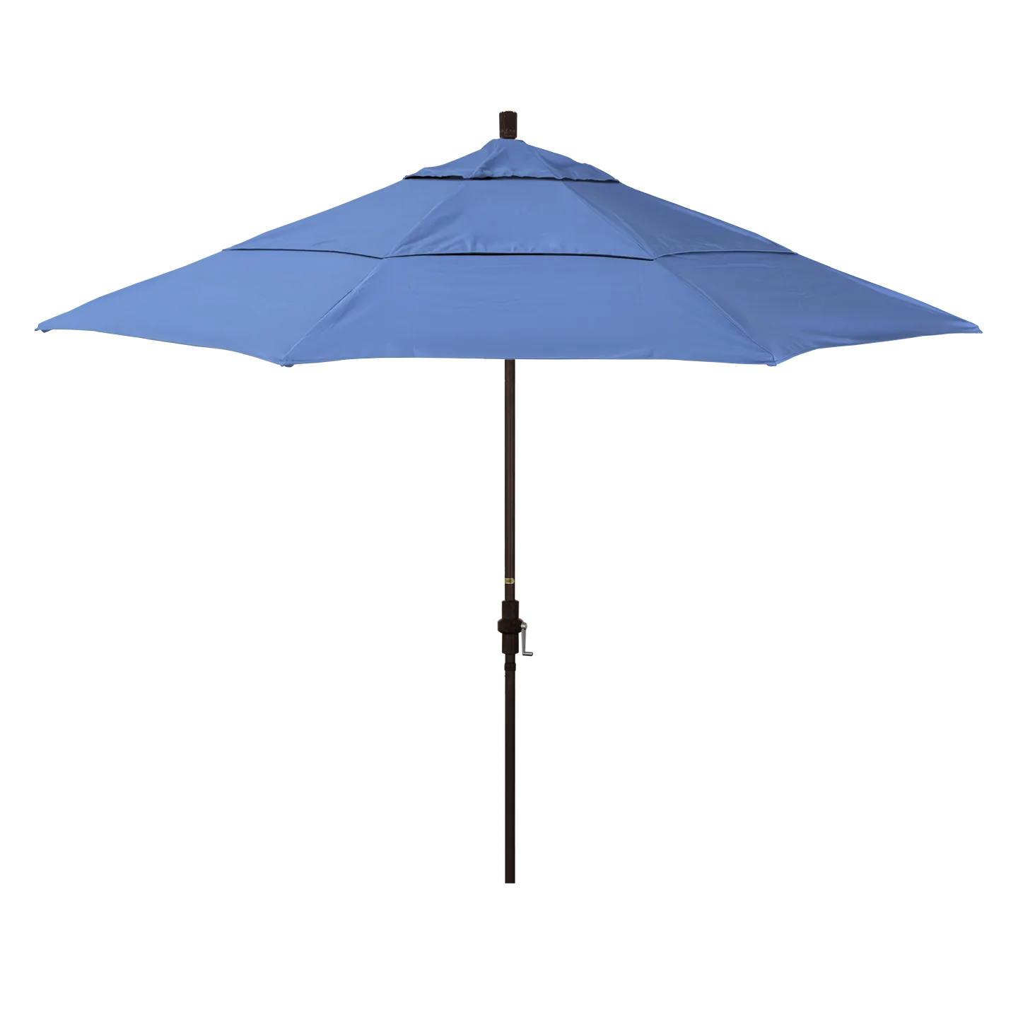 California Umbrella Golden State Series 11 ft Patio Umbrella: Collar Tilt, Crank Lift, and Aluminum Construction
