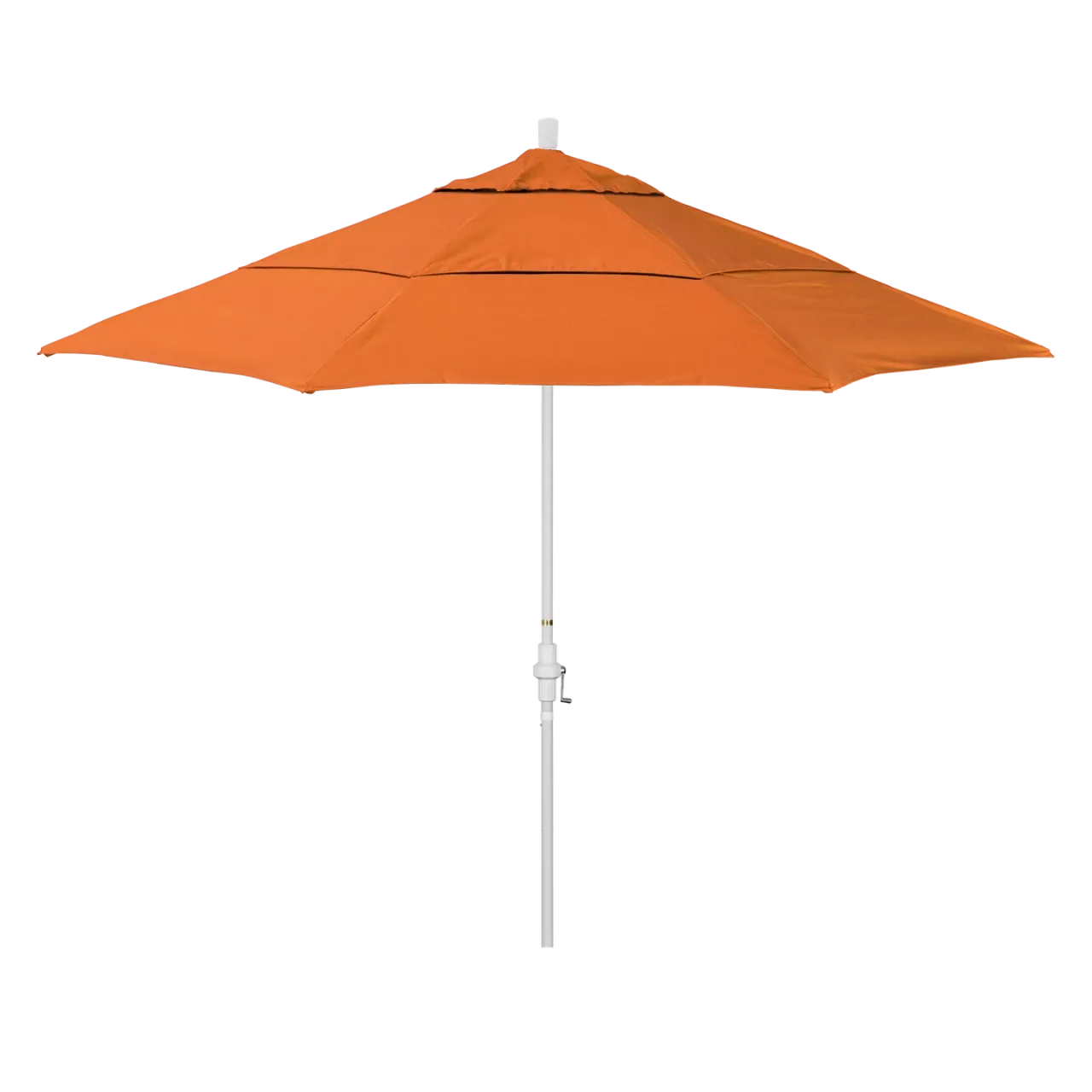 California Umbrella Golden State Series 11 ft Patio Umbrella: Collar Tilt, Crank Lift, and Aluminum Construction