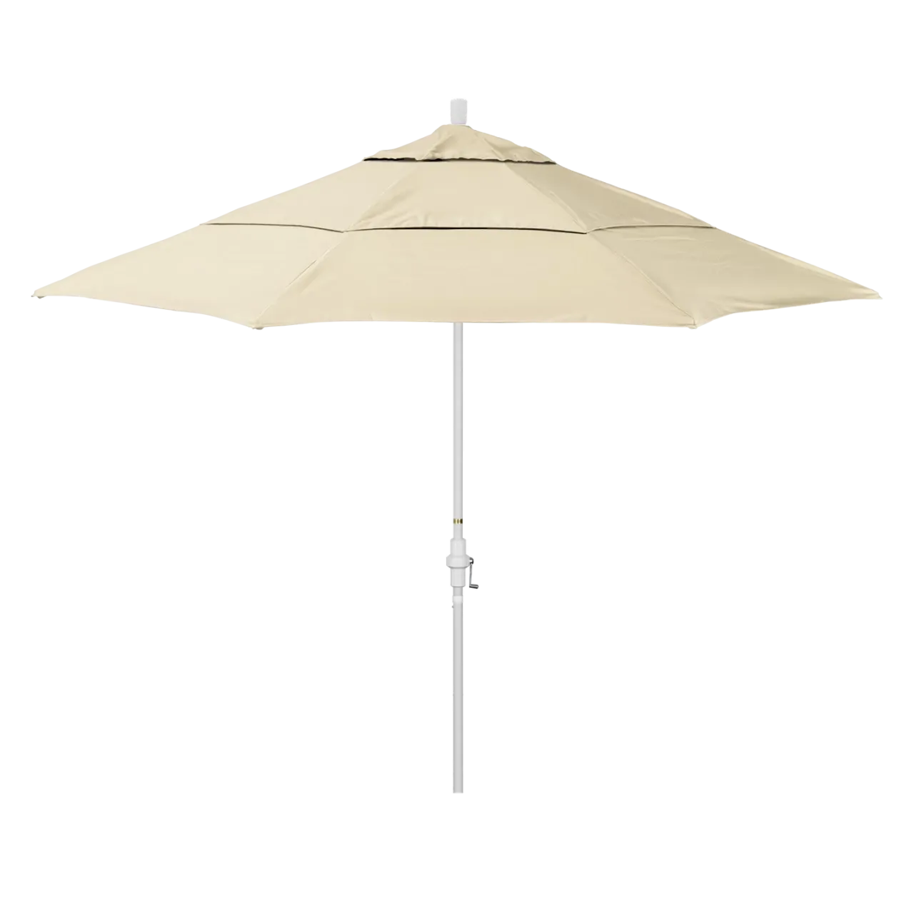 California Umbrella Golden State Series 11 ft Patio Umbrella: Collar Tilt, Crank Lift, and Aluminum Construction