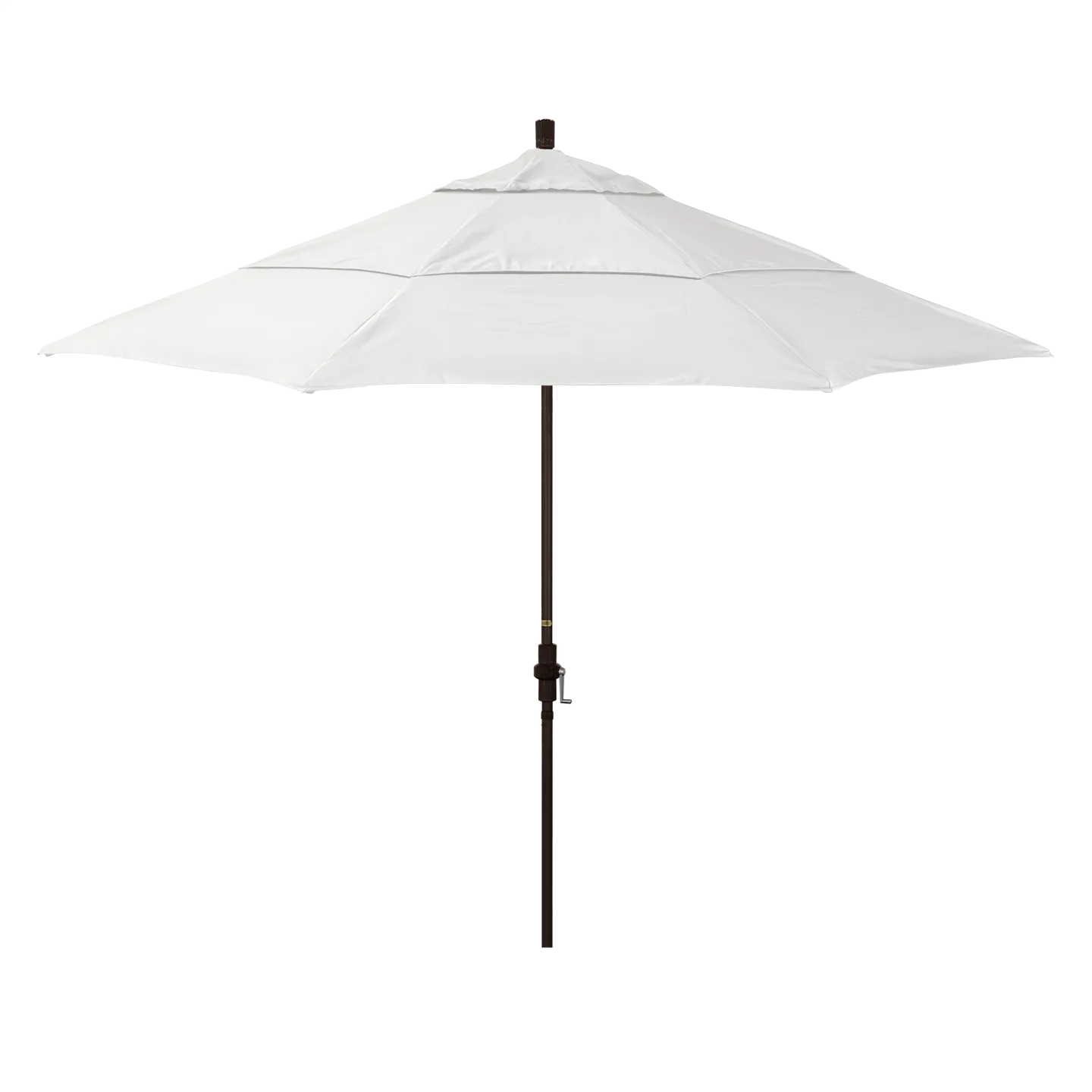 California Umbrella Golden State Series 11 ft Patio Umbrella: Collar Tilt, Crank Lift, and Aluminum Construction
