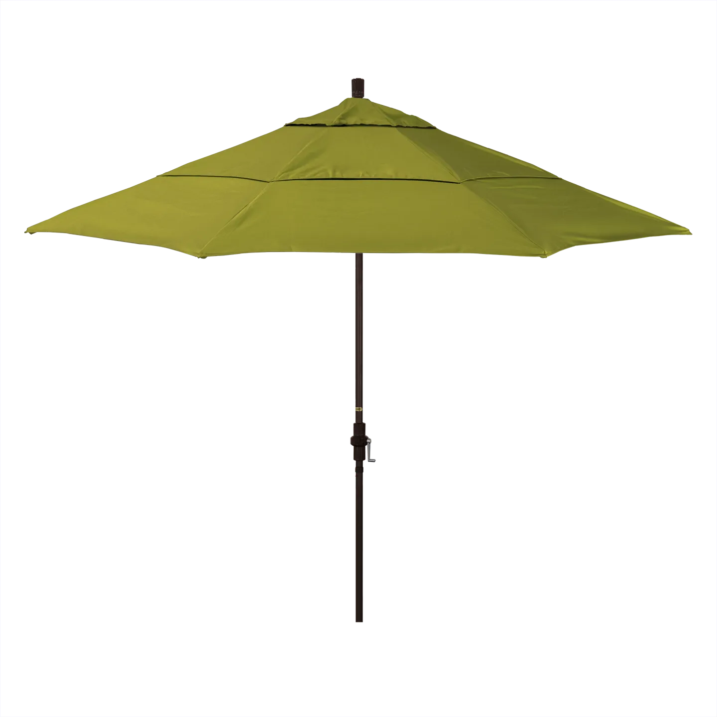 California Umbrella Golden State Series 11 ft Patio Umbrella: Collar Tilt, Crank Lift, and Aluminum Construction