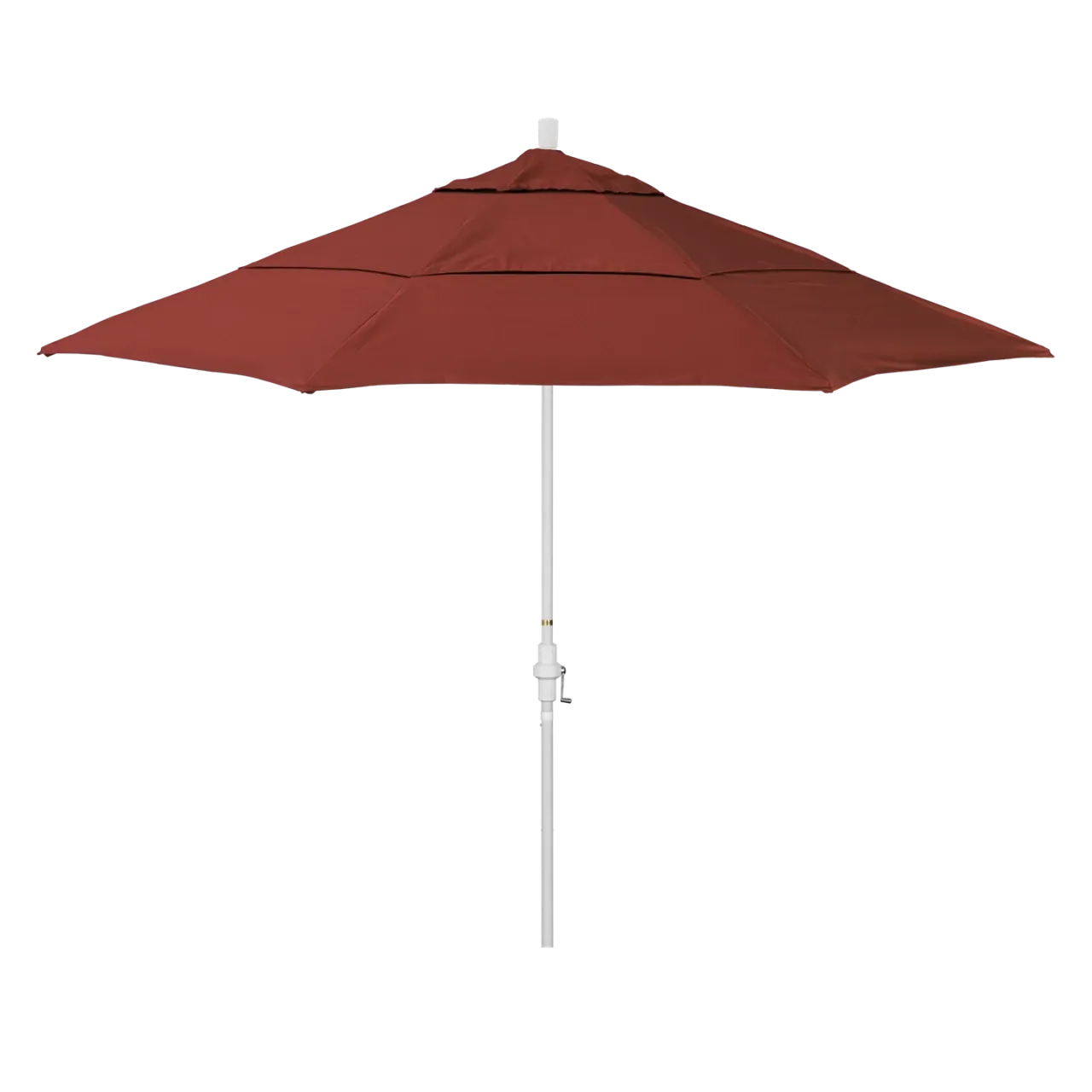 California Umbrella Golden State Series 11 ft Patio Umbrella: Collar Tilt, Crank Lift, and Aluminum Construction