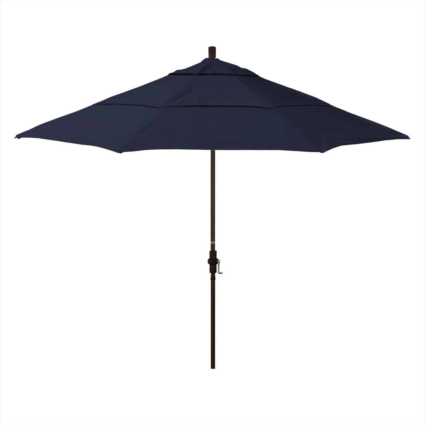 California Umbrella Golden State Series 11 ft Patio Umbrella: Collar Tilt, Crank Lift, and Aluminum Construction