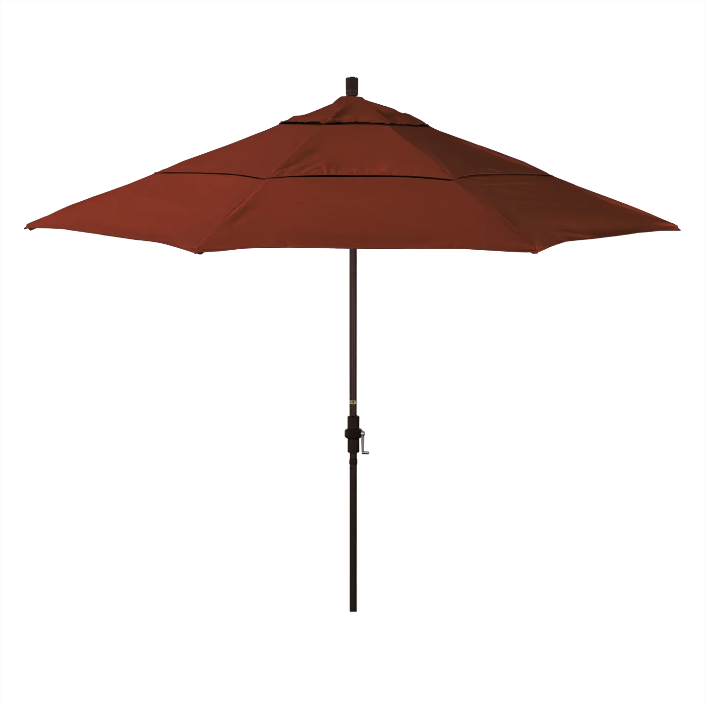 California Umbrella Golden State Series 11 ft Patio Umbrella: Collar Tilt, Crank Lift, and Aluminum Construction