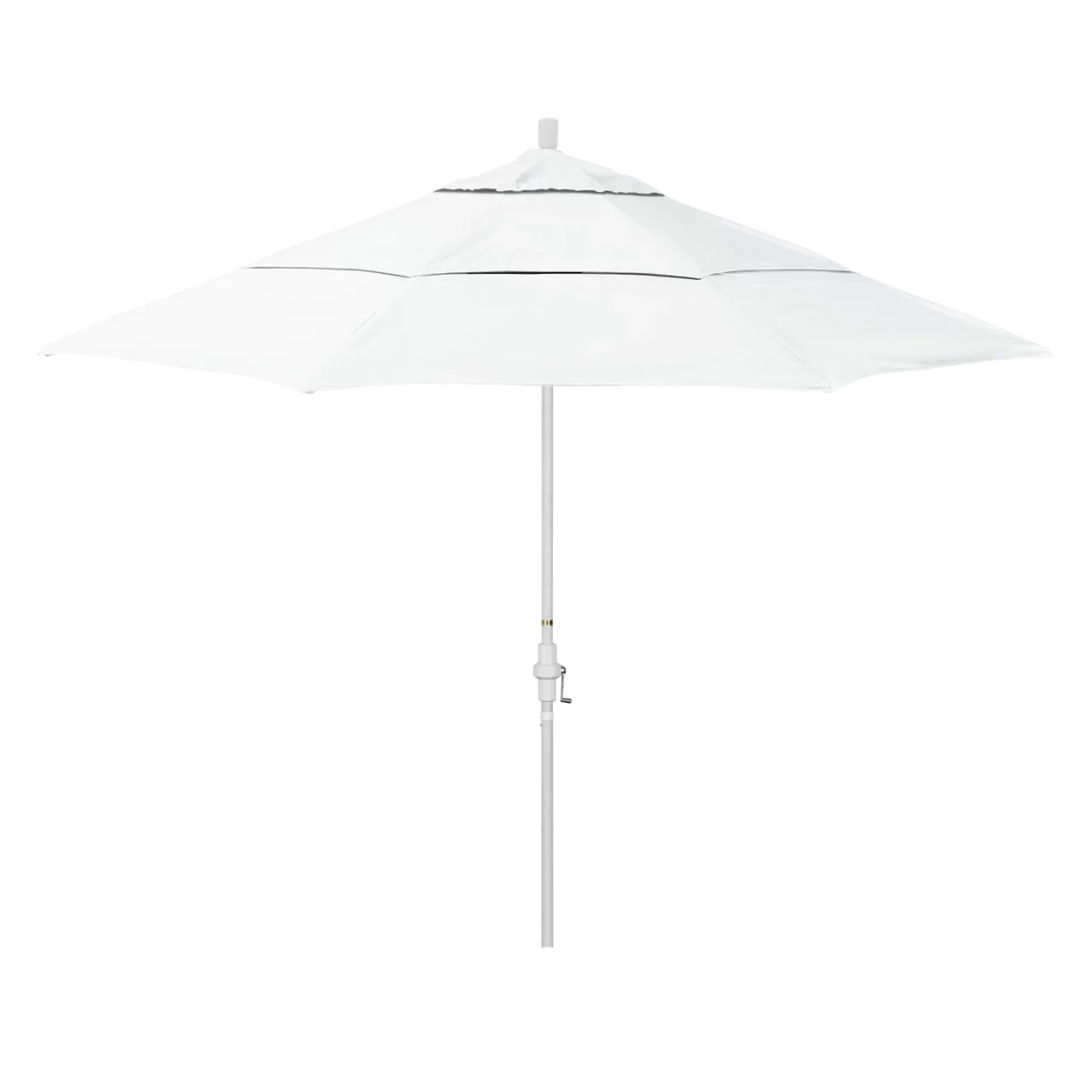 California Umbrella Golden State Series 11 ft Patio Umbrella: Collar Tilt, Crank Lift, and Aluminum Construction