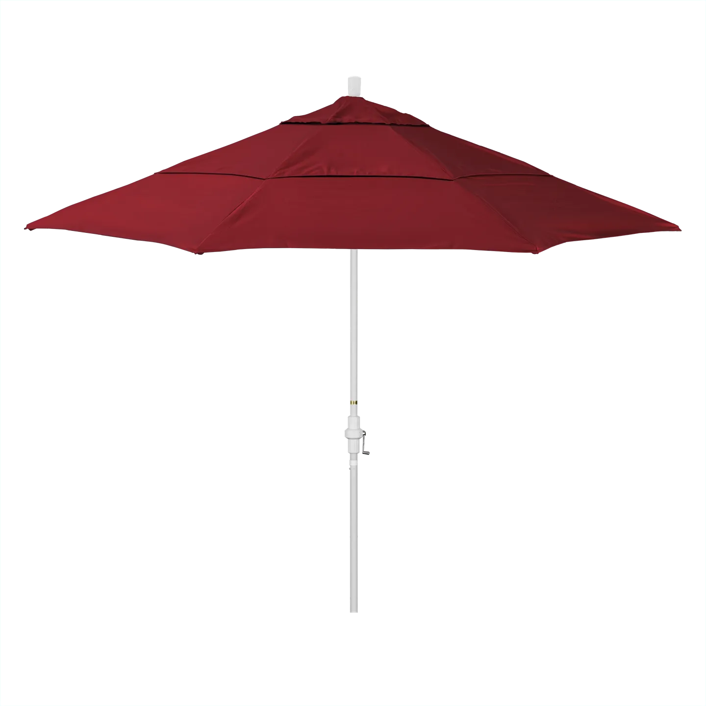 California Umbrella Golden State Series 11 ft Patio Umbrella: Collar Tilt, Crank Lift, and Aluminum Construction
