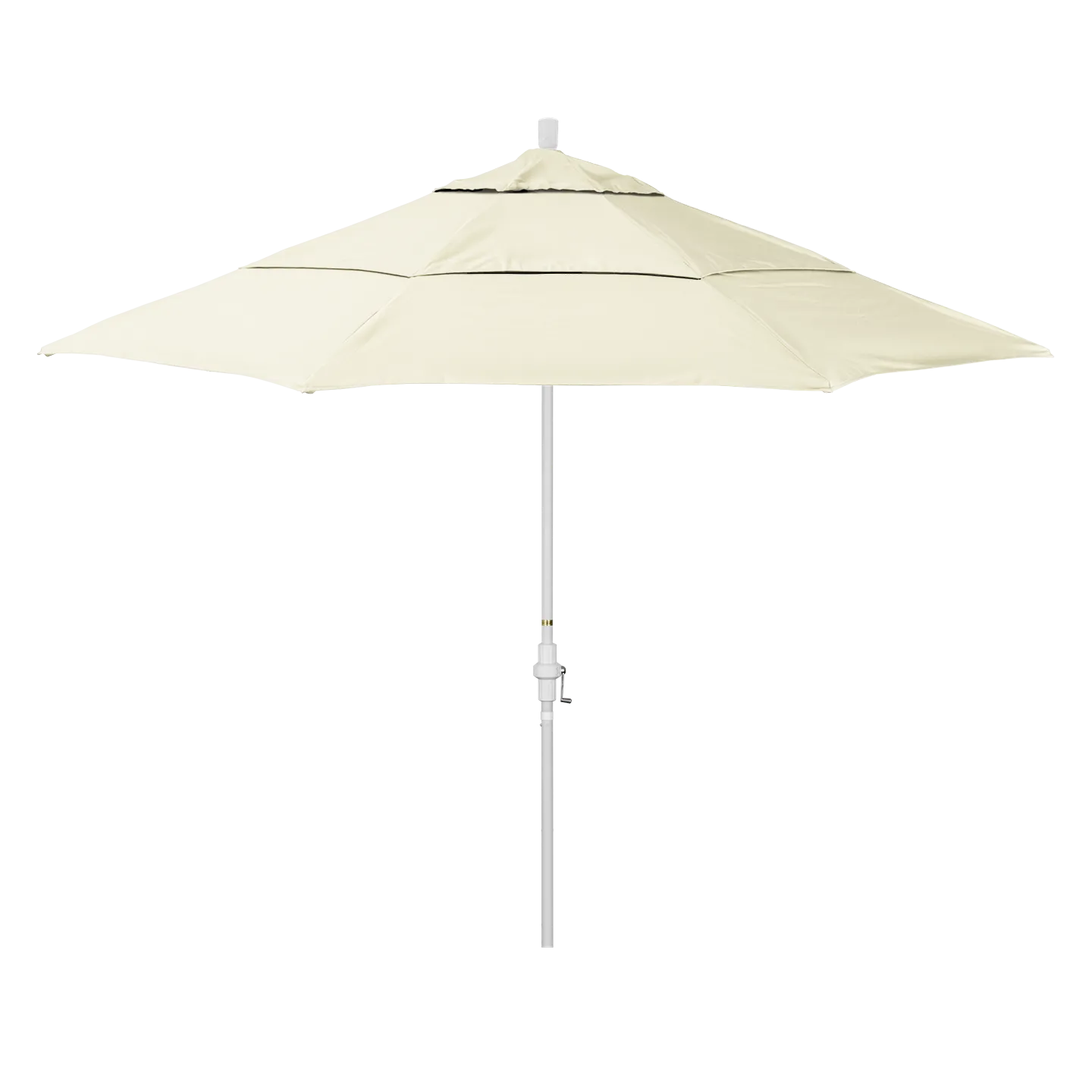 California Umbrella Golden State Series 11 ft Patio Umbrella: Collar Tilt, Crank Lift, and Aluminum Construction
