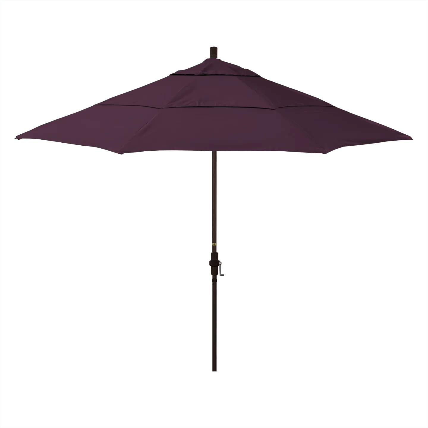 California Umbrella Golden State Series 11 ft Patio Umbrella: Collar Tilt, Crank Lift, and Aluminum Construction