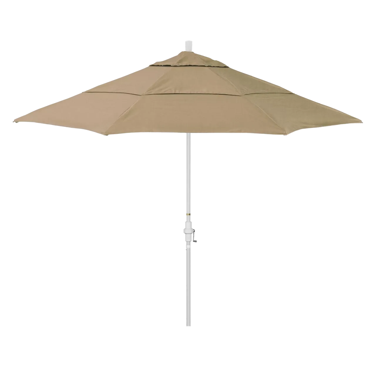 California Umbrella Golden State Series 11 ft Patio Umbrella: Collar Tilt, Crank Lift, and Aluminum Construction