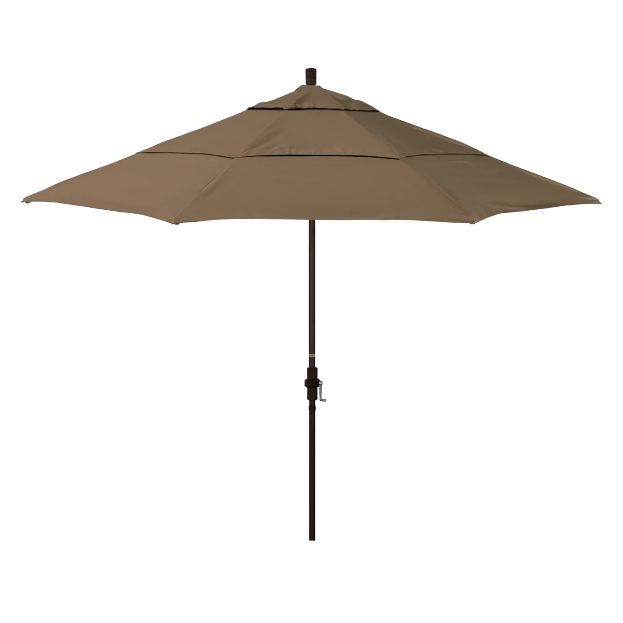 California Umbrella Golden State Series 11 ft Patio Umbrella: Collar Tilt, Crank Lift, and Aluminum Construction