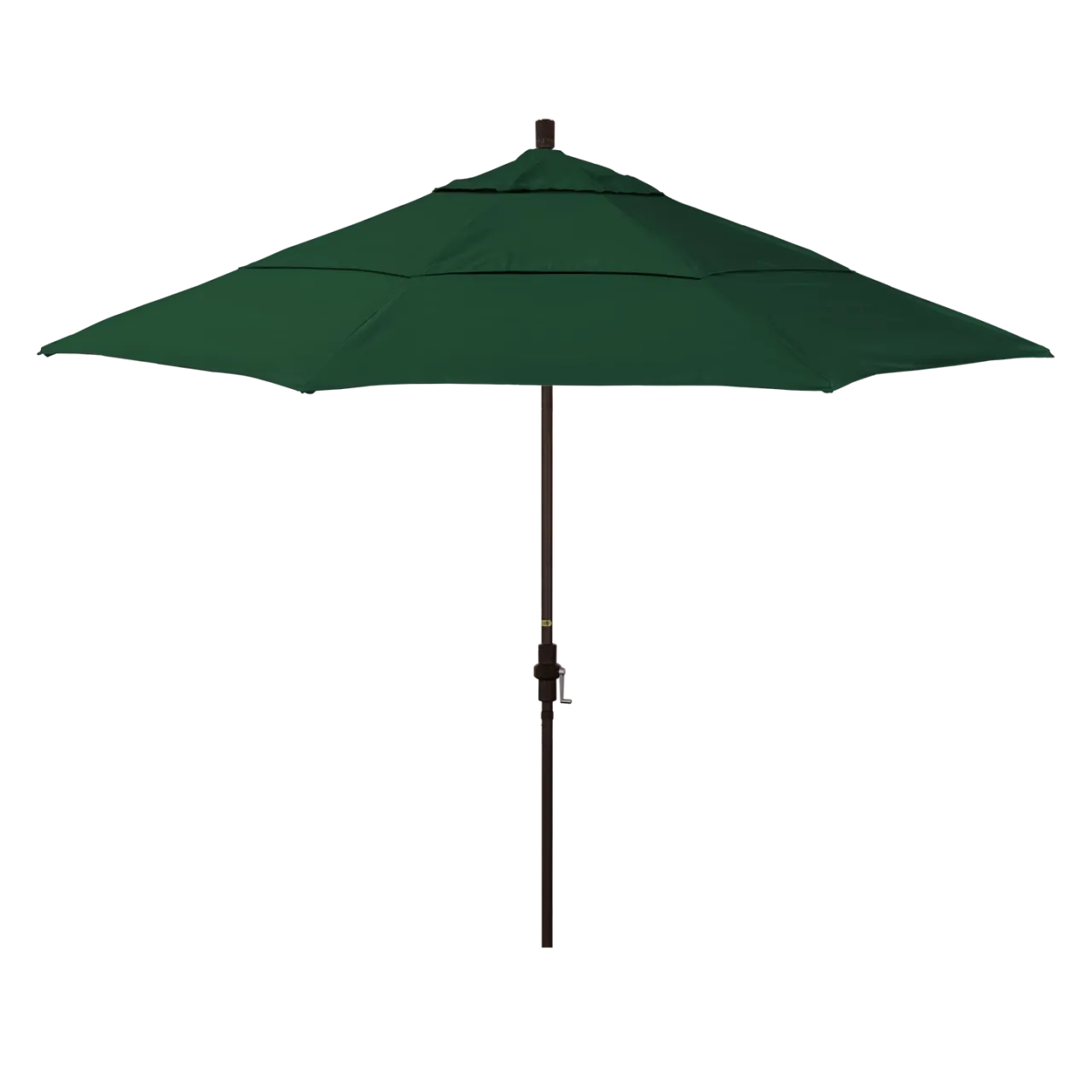 California Umbrella Golden State Series 11 ft Patio Umbrella: Collar Tilt, Crank Lift, and Aluminum Construction