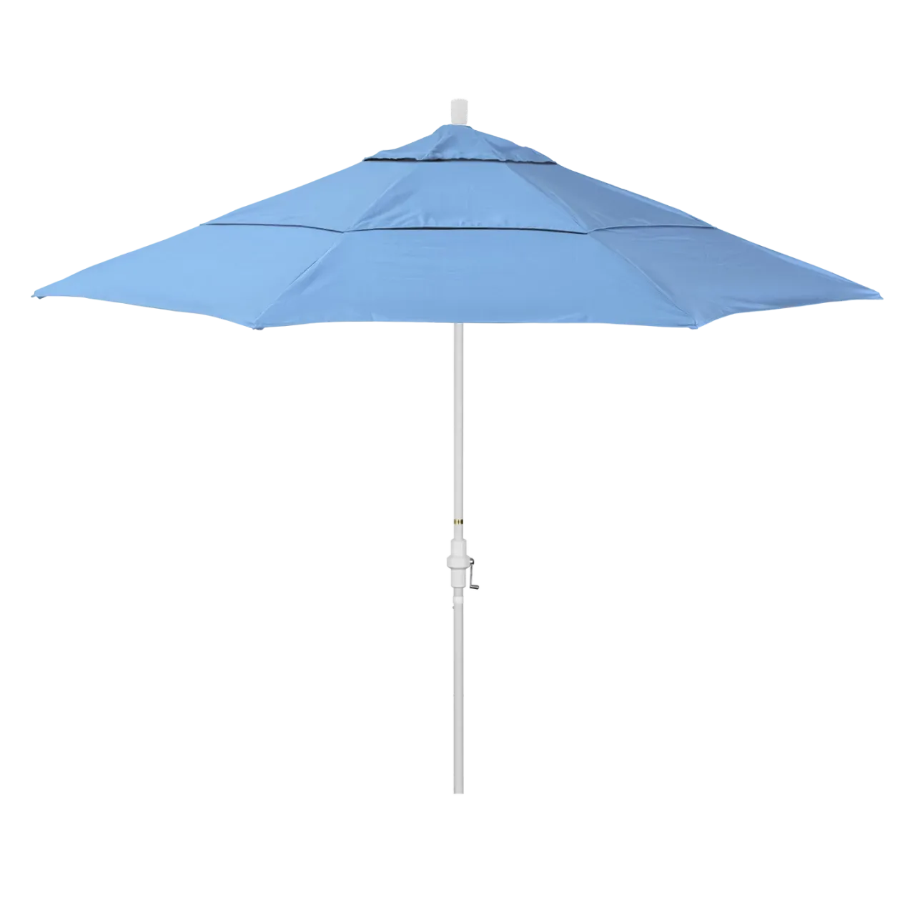 California Umbrella Golden State Series 11 ft Patio Umbrella: Collar Tilt, Crank Lift, and Aluminum Construction
