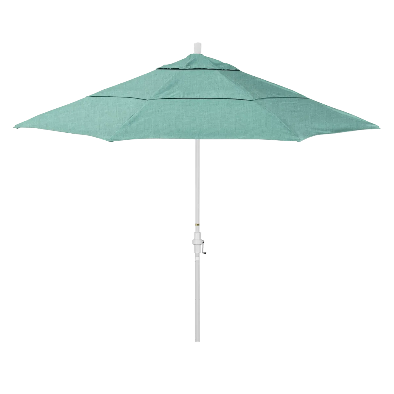 California Umbrella Golden State Series 11 ft Patio Umbrella: Collar Tilt, Crank Lift, and Aluminum Construction