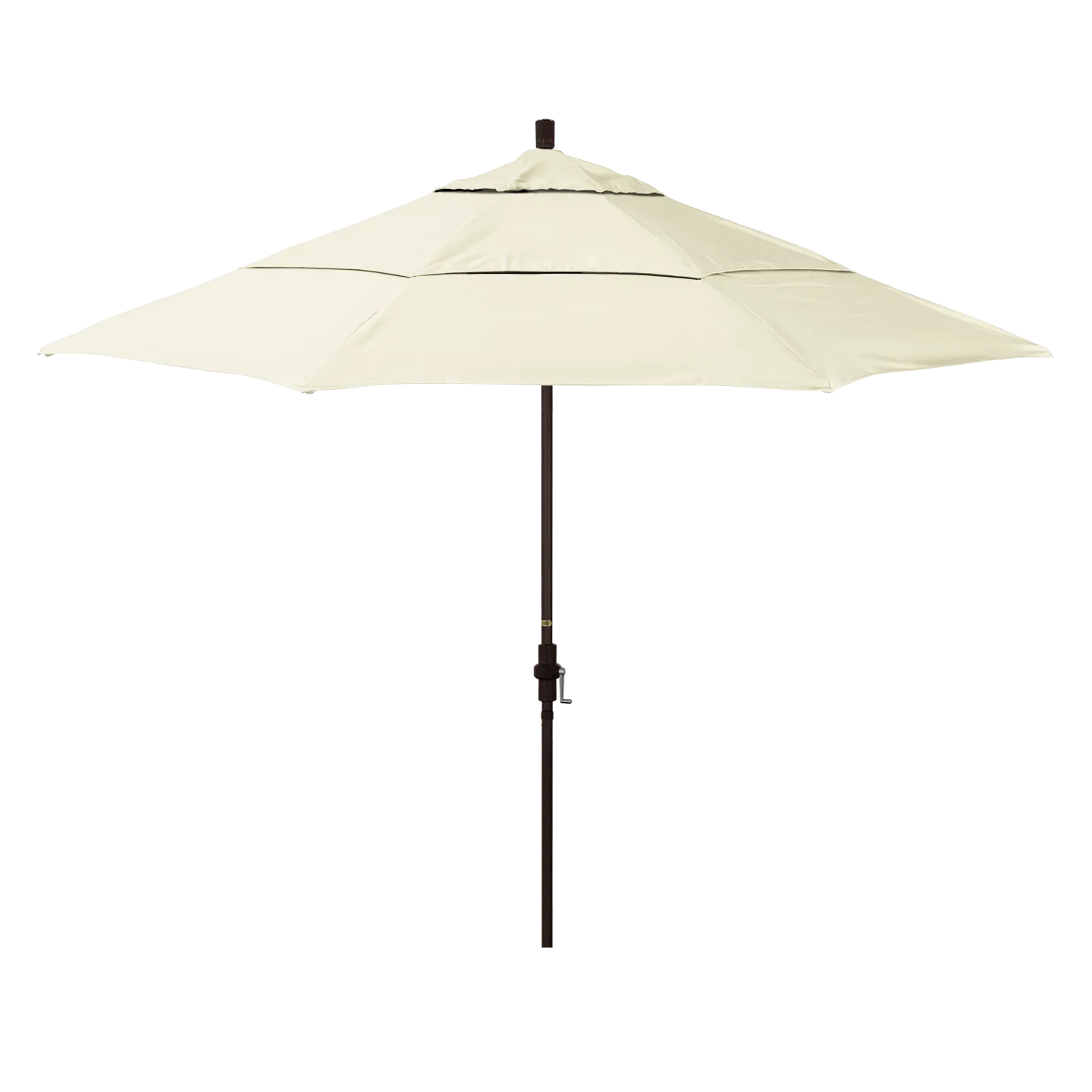 California Umbrella Golden State Series 11 ft Patio Umbrella: Collar Tilt, Crank Lift, and Aluminum Construction