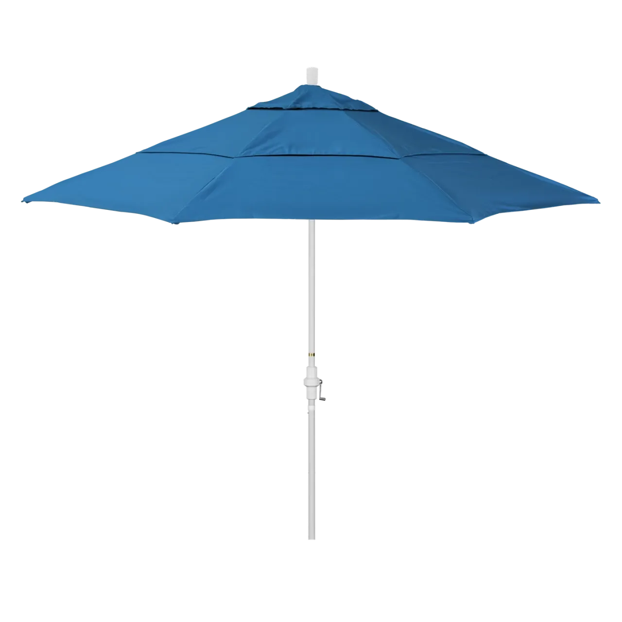 California Umbrella Golden State Series 11 ft Patio Umbrella: Collar Tilt, Crank Lift, and Aluminum Construction