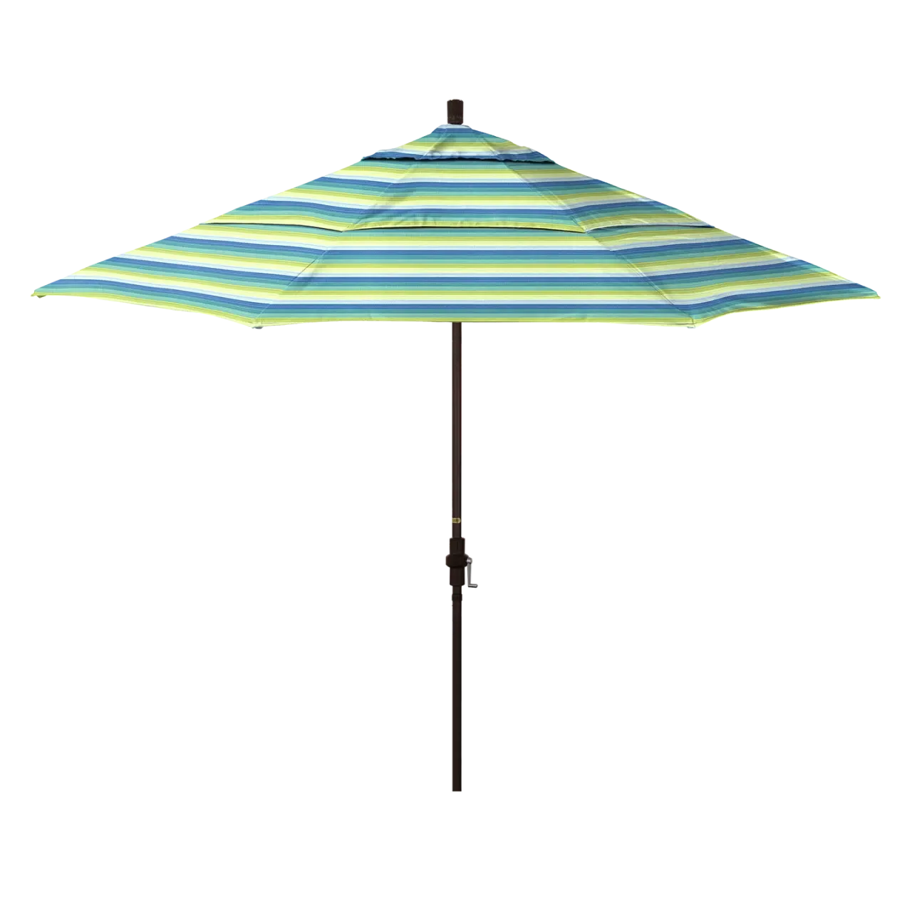 California Umbrella Golden State Series 11 ft Patio Umbrella: Collar Tilt, Crank Lift, and Aluminum Construction