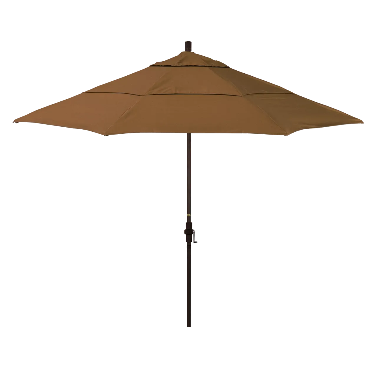 California Umbrella Golden State Series 11 ft Patio Umbrella: Collar Tilt, Crank Lift, and Aluminum Construction