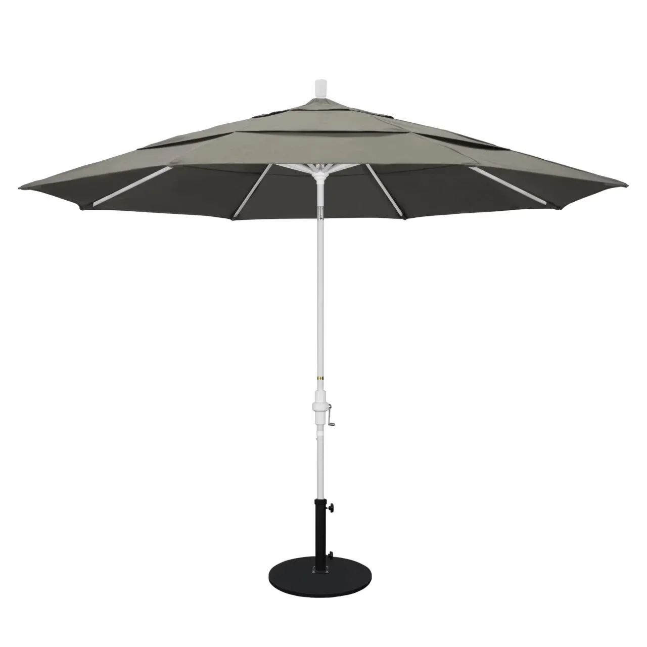 California Umbrella Golden State Series 11 ft Patio Umbrella: Collar Tilt, Crank Lift, and Aluminum Construction