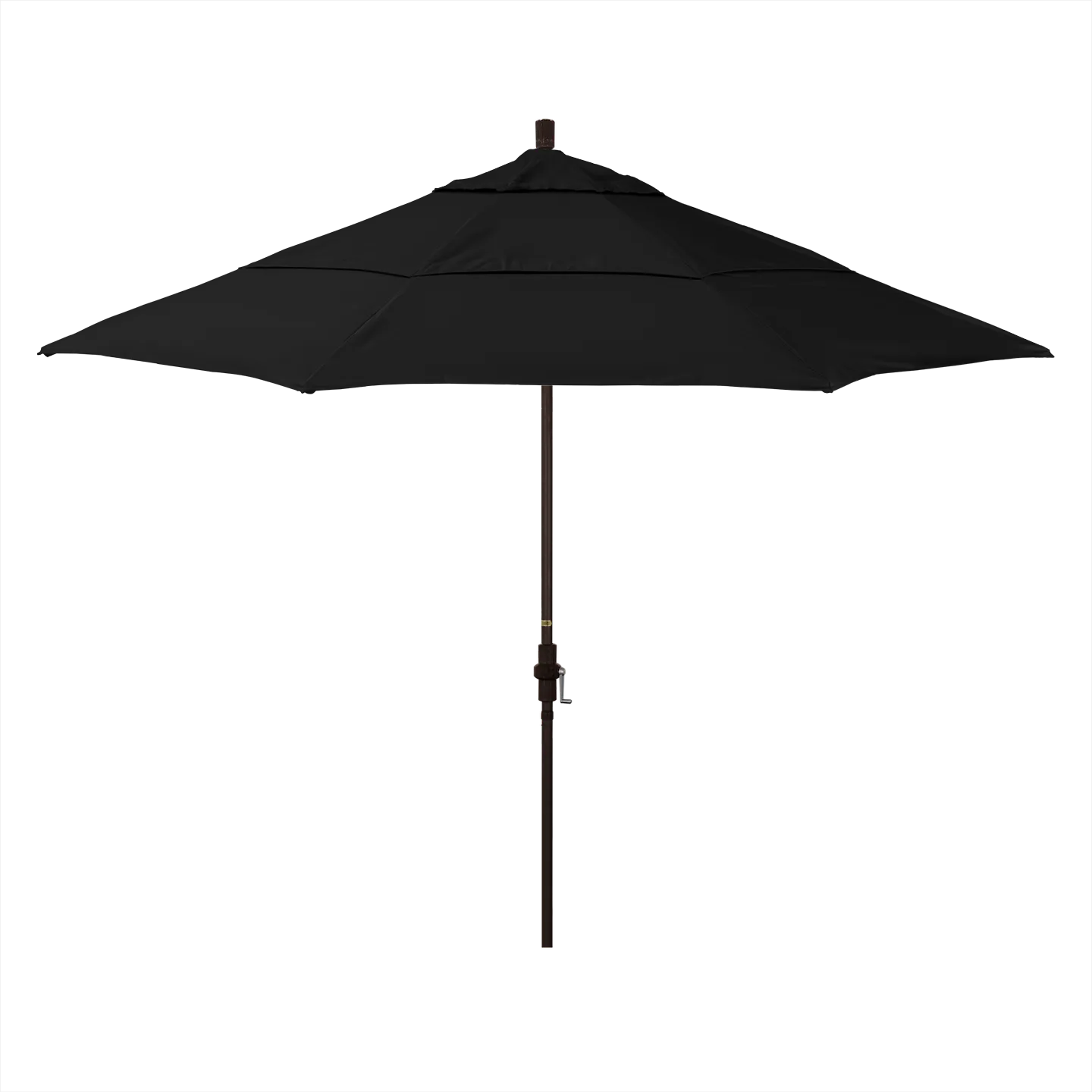 California Umbrella Golden State Series 11 ft Patio Umbrella: Collar Tilt, Crank Lift, and Aluminum Construction