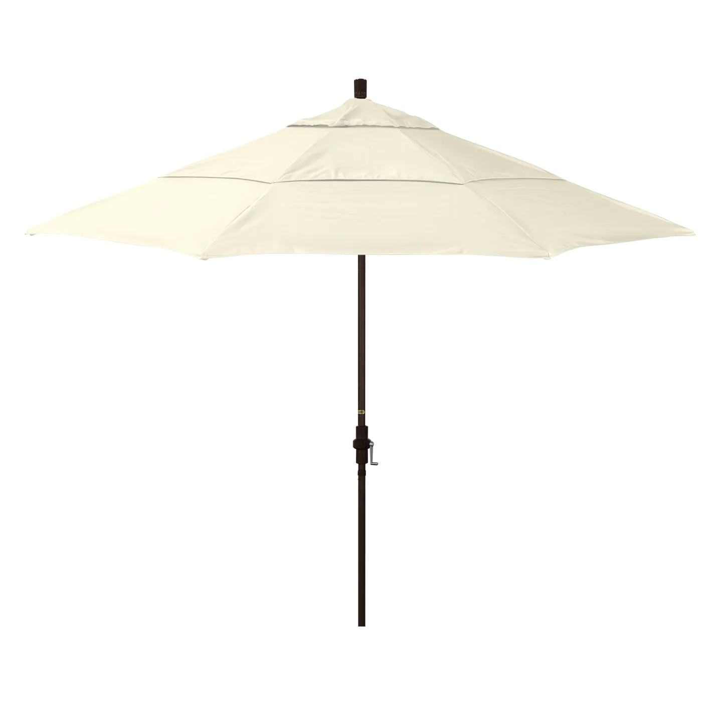 California Umbrella Golden State Series 11 ft Patio Umbrella: Collar Tilt, Crank Lift, and Aluminum Construction