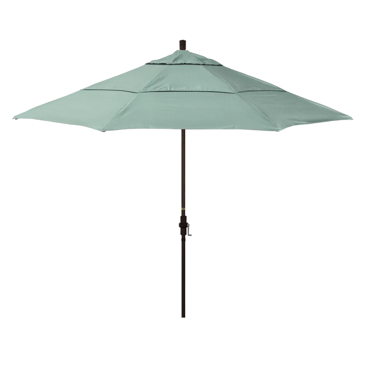 California Umbrella Golden State Series 11 ft Patio Umbrella: Collar Tilt, Crank Lift, and Aluminum Construction