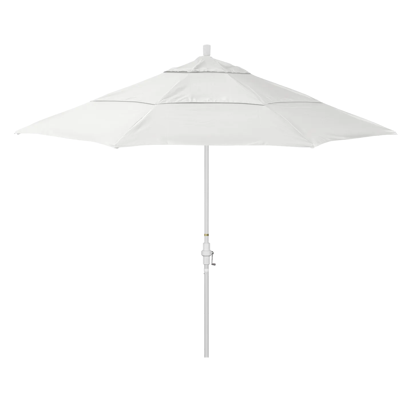 California Umbrella Golden State Series 11 ft Patio Umbrella: Collar Tilt, Crank Lift, and Aluminum Construction
