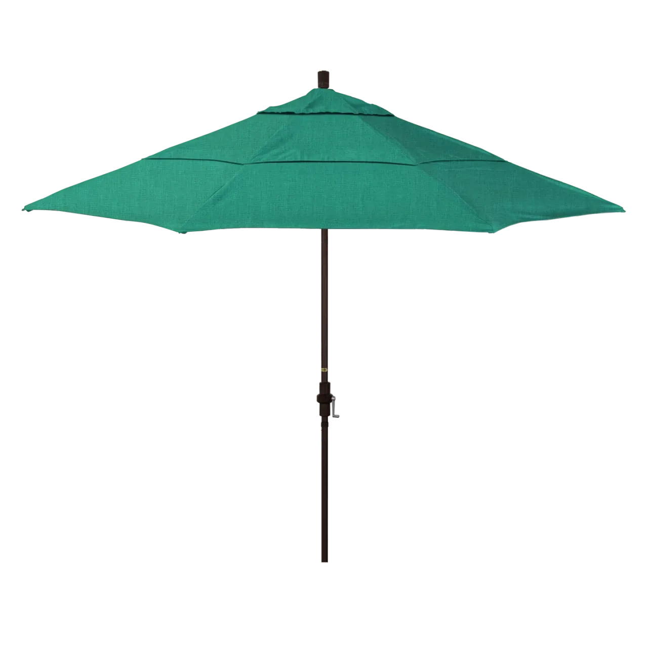 California Umbrella Golden State Series 11 ft Patio Umbrella: Collar Tilt, Crank Lift, and Aluminum Construction