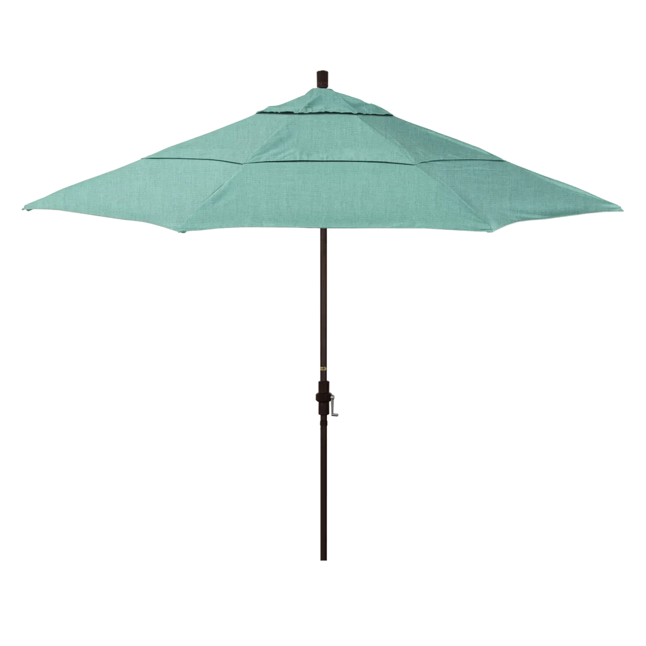 California Umbrella Golden State Series 11 ft Patio Umbrella: Collar Tilt, Crank Lift, and Aluminum Construction