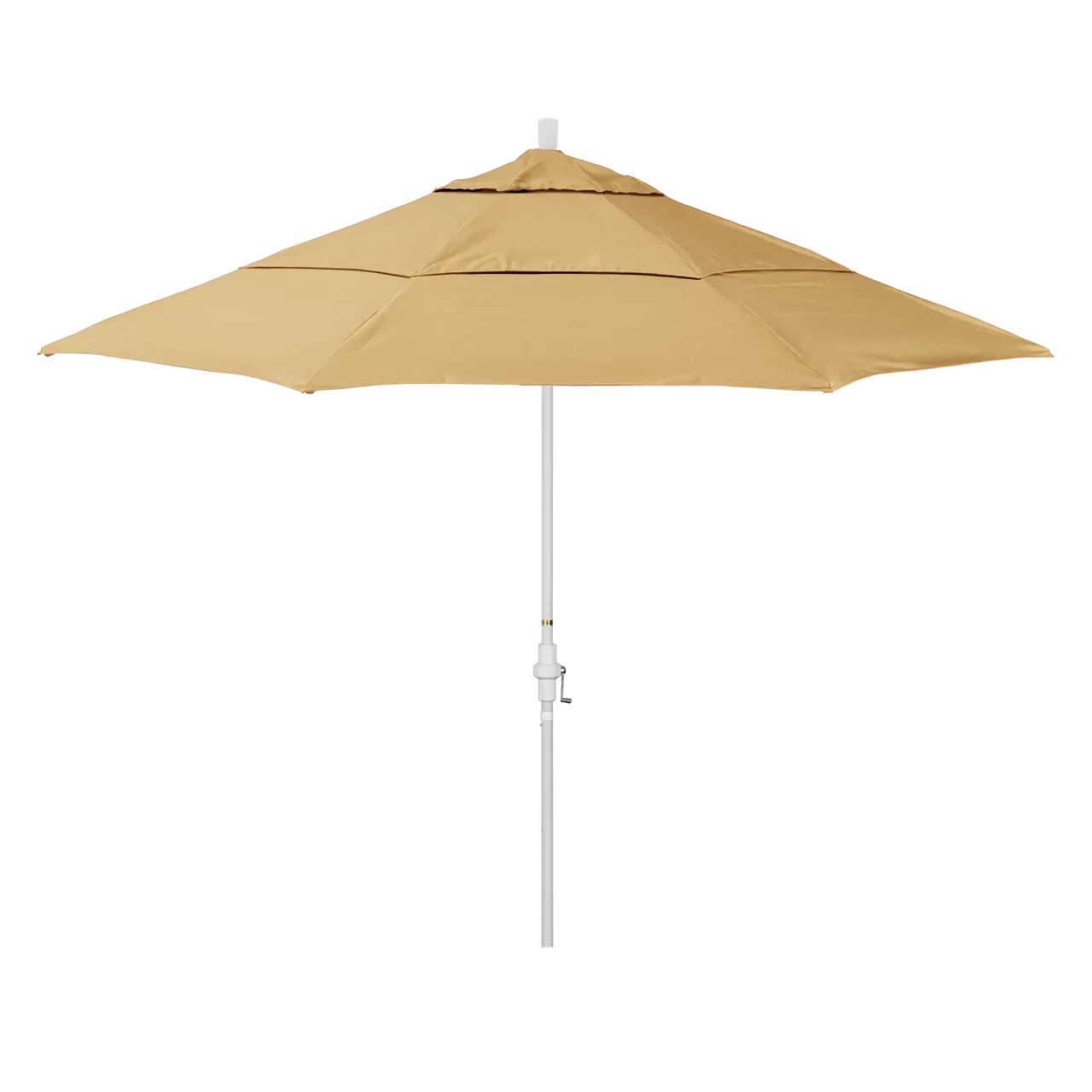 California Umbrella Golden State Series 11 ft Patio Umbrella: Collar Tilt, Crank Lift, and Aluminum Construction