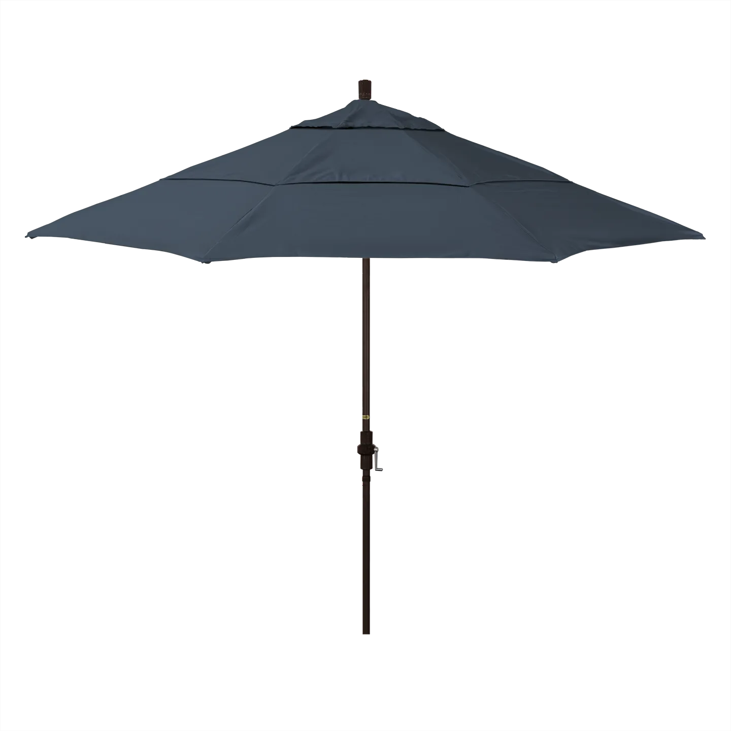 California Umbrella Golden State Series 11 ft Patio Umbrella: Collar Tilt, Crank Lift, and Aluminum Construction