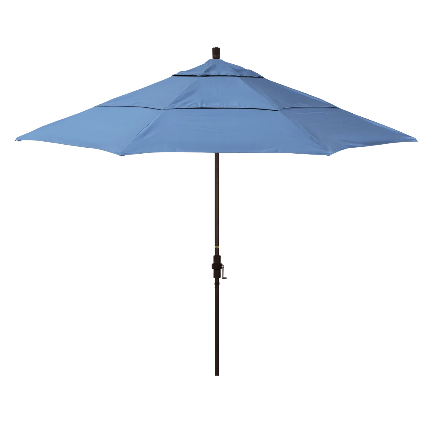 California Umbrella Golden State Series 11 ft Patio Umbrella: Collar Tilt, Crank Lift, and Aluminum Construction