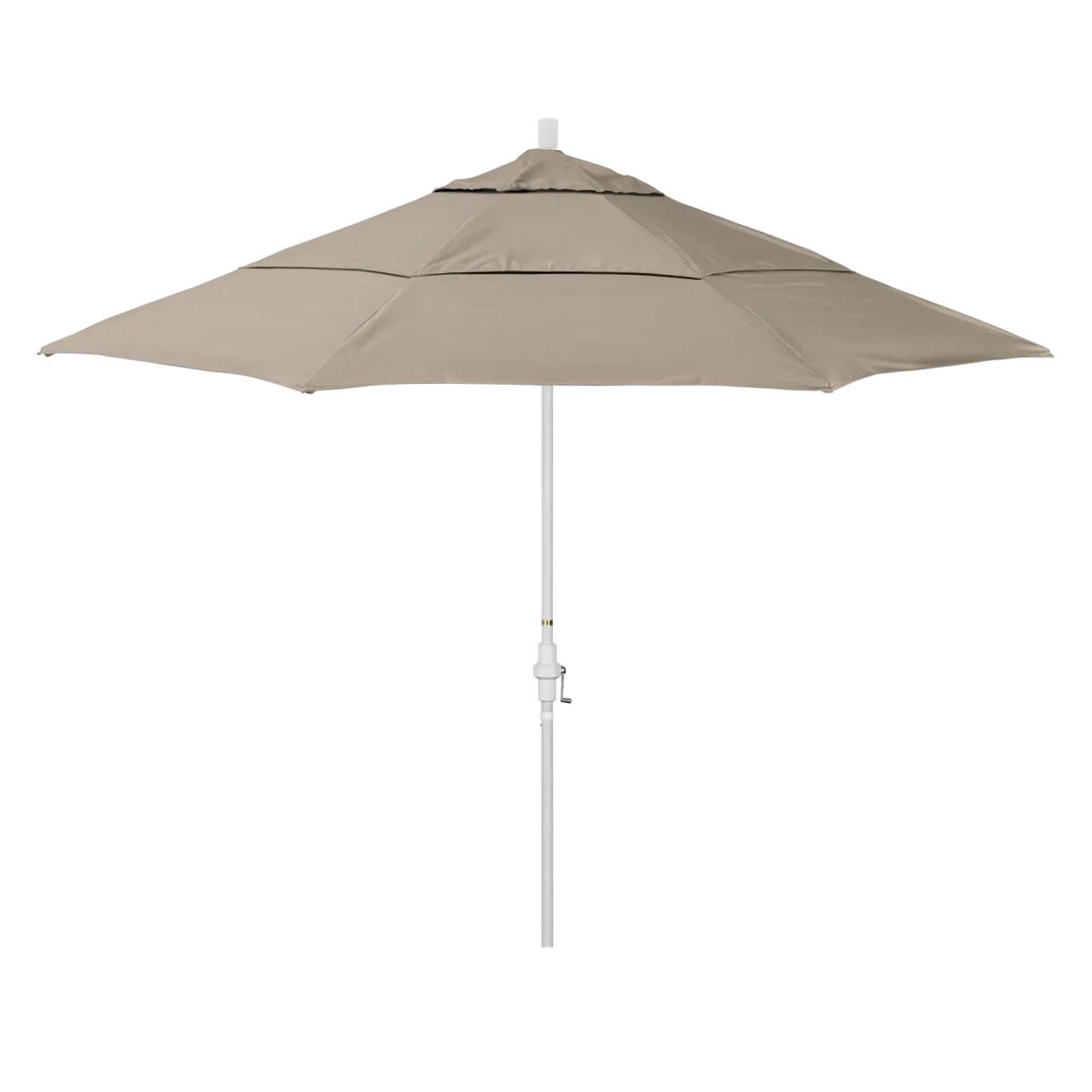 California Umbrella Golden State Series 11 ft Patio Umbrella: Collar Tilt, Crank Lift, and Aluminum Construction